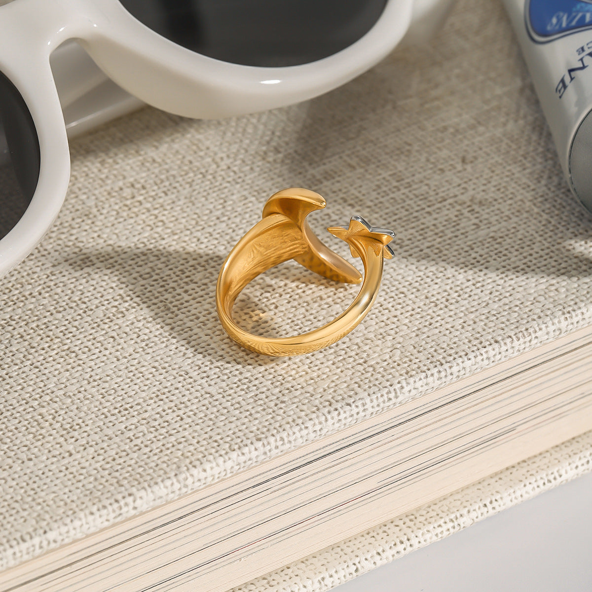 Star Titanium Steel Ring Female Niche Design Ring Stainless Steel Bracelet Ring