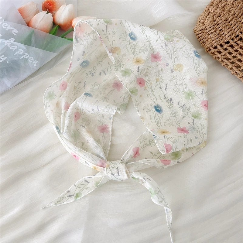 Women's Cartoon Style Cute Sweet Rhombus Synthetic Yarn Silk Scarf