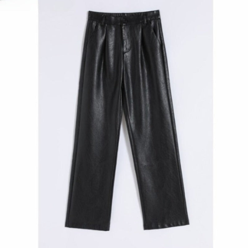 Women's Loose PU Leather Pants