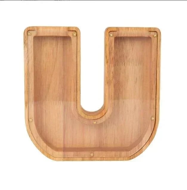 (🔥Summer Hot Sale Now-50% Off) Personalized Wooden Letter Piggy Bank - FREE SHIPPING