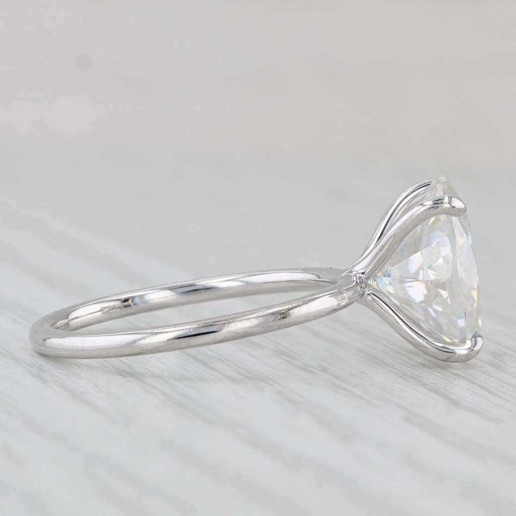 4.45ct Oval Moissanite Solitaire Engagement Ring 14k White Gold Size 8