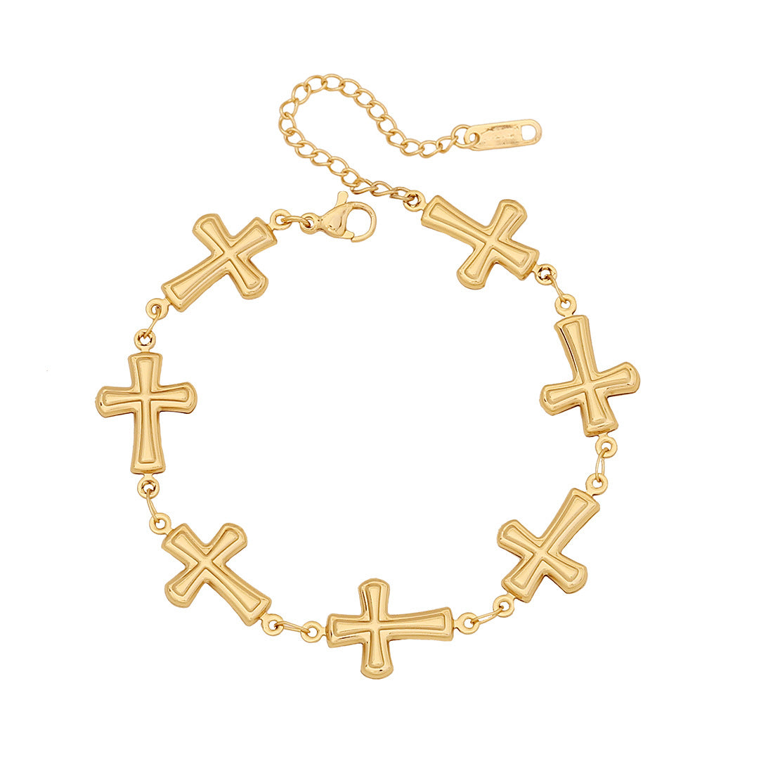 Love Flower Stainless Steel Bracelet Scallop Water Drop Cross Bracelet B616