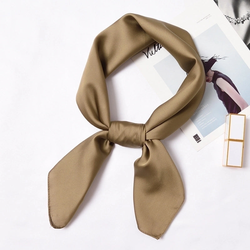 Women's Minimalist Solid Color Satin Silk Scarves
