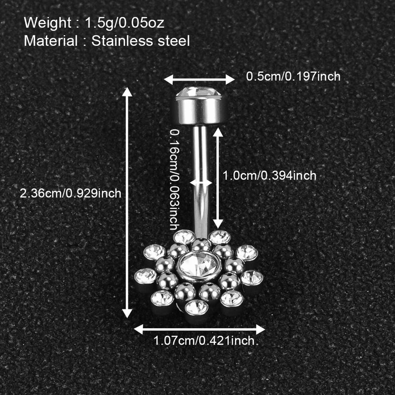 1 Piece Belly Rings Minimalist Classic Style Solid Color 302 Stainless Steel 316 Stainless Steel  Polishing Rhinestone Inlay Diamond Belly Rings