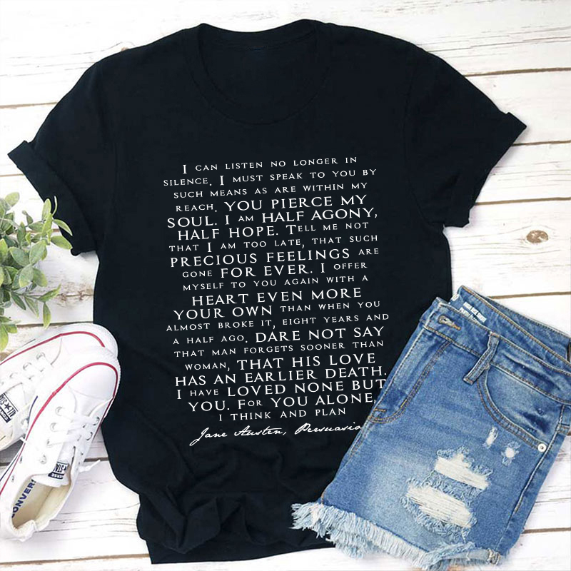 Love Letter Jane Austen Teacher T-Shirt