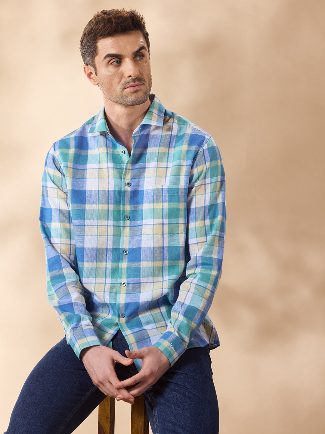 Men Blue Casual Shirt (RITE)