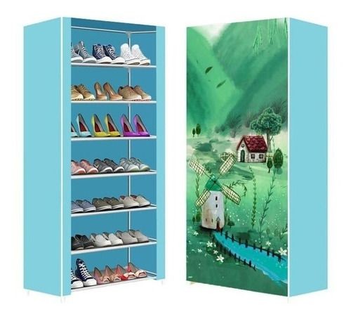 7X LAYERS PRINTED SHOE RACK