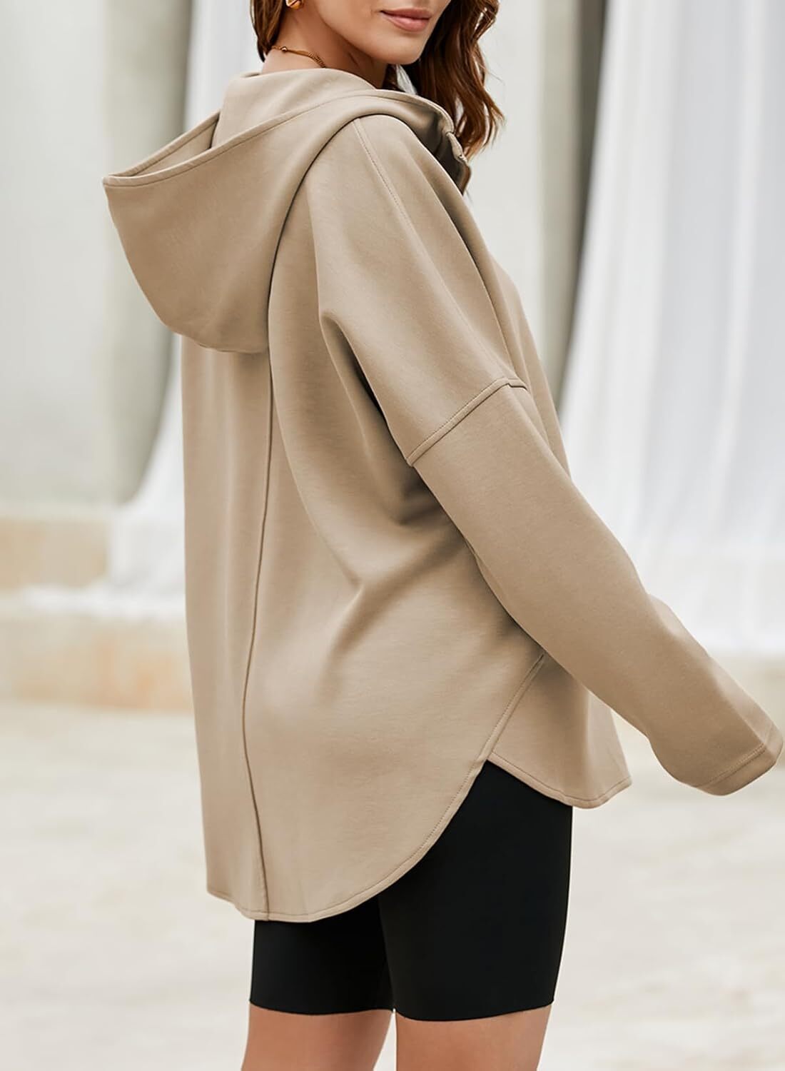 FINAL SALE⚡5 Packs for $25.95⚡- Women's Oversized Hoodies Casual Long Sleeve Half Zipper Pocket Sweatshirt Pullover Tops