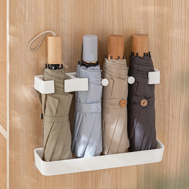 Wall-mounted Drainage Umbrella Stand Storage Rack Home Use Item Rack Umbrella Bucket Doorway Entrance Hanging Tool