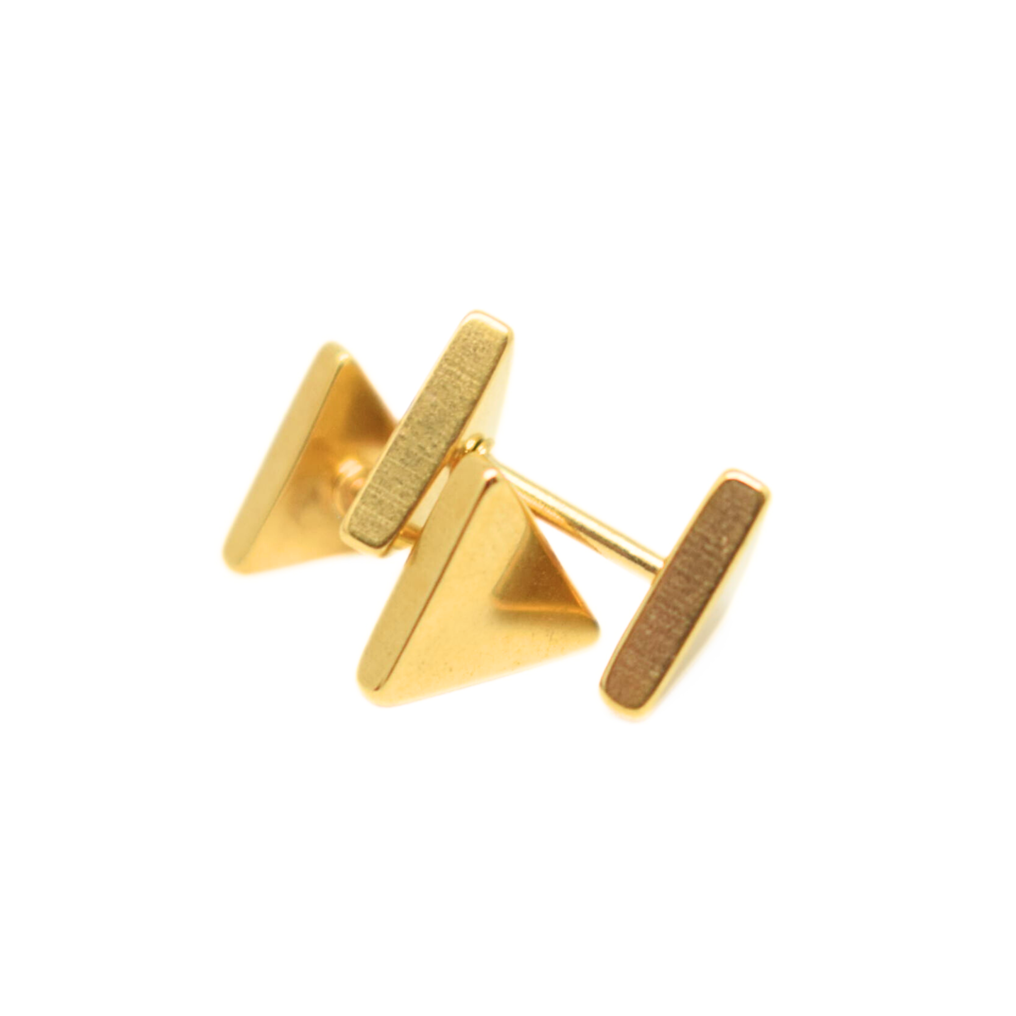 8mm Double triangle studs - Gold