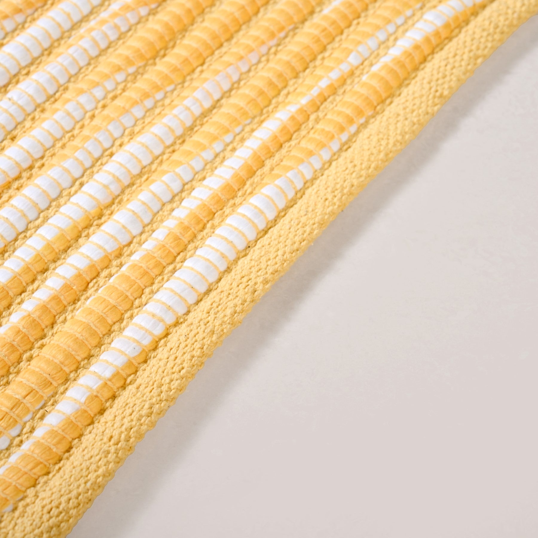 Sunny Stripes Textured Yellow Floor Mat 85x62cm