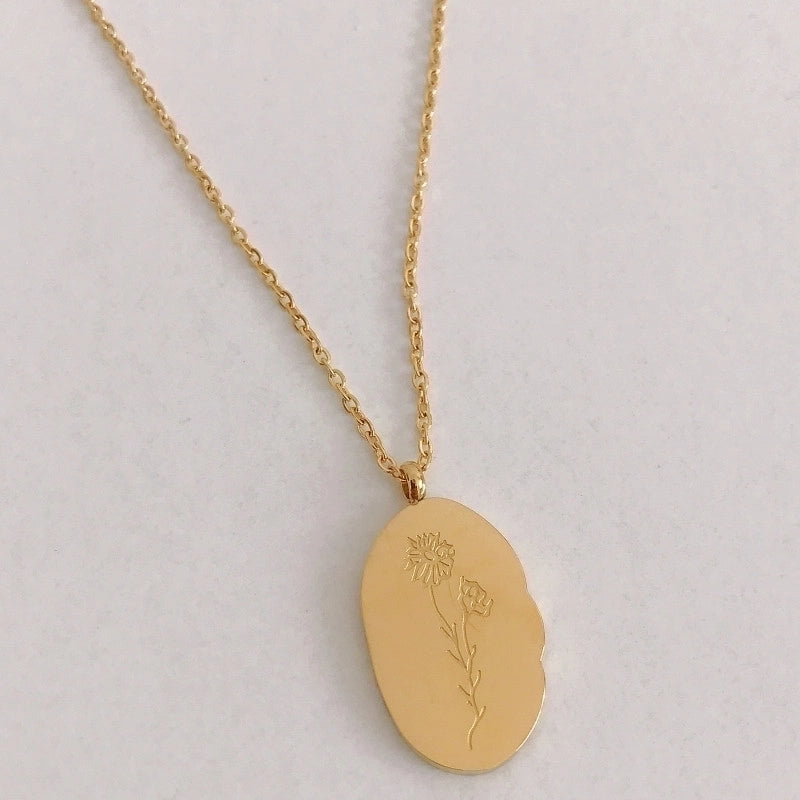 201 Stainless Steel 304 Stainless Steel Minimalist Plating Flower Pendant Necklace