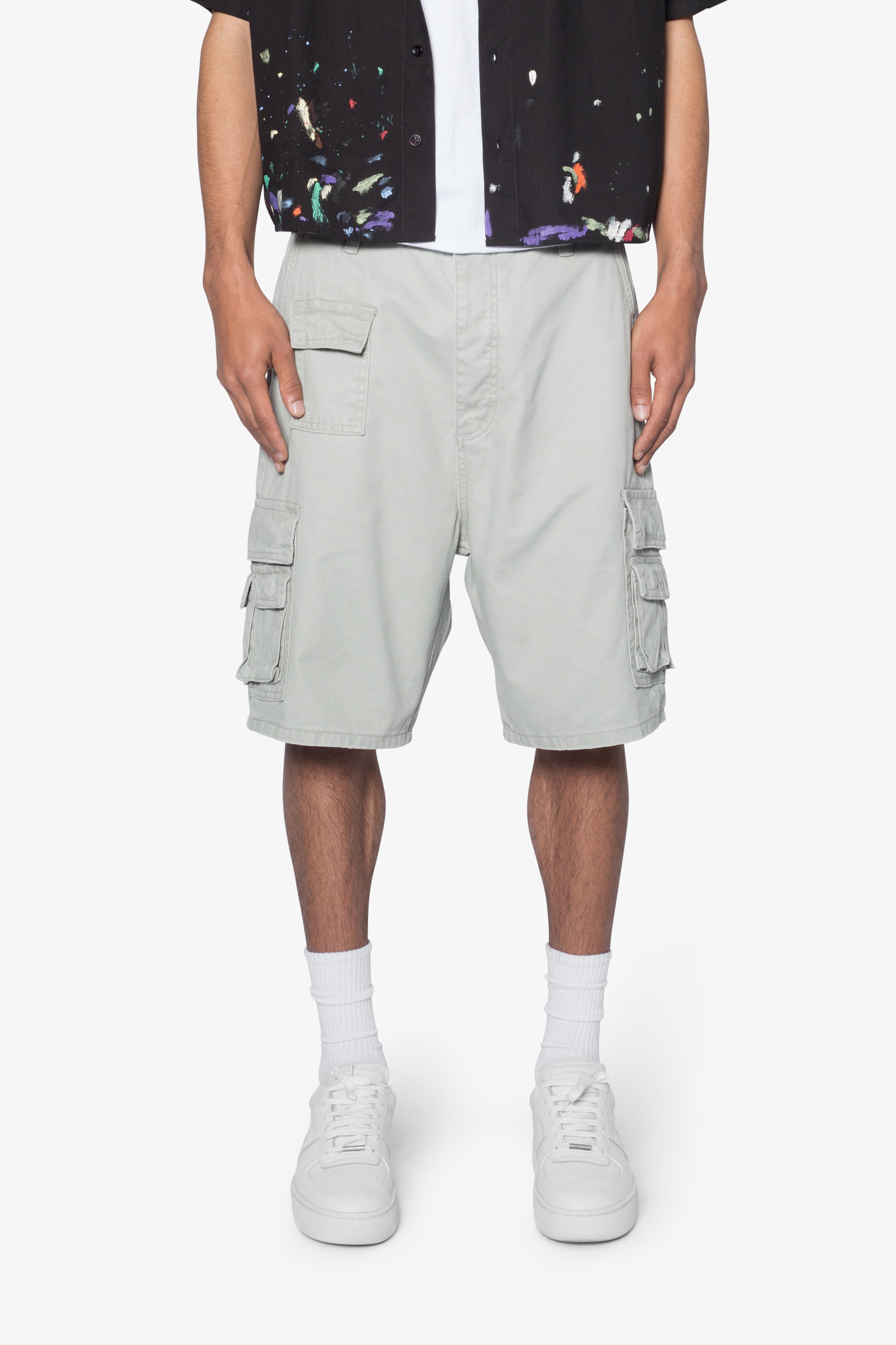 Multi Pocket Cargo Shorts - Grey