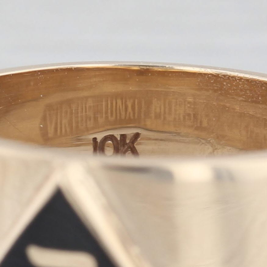 Raised 14th Degree Yod Signet Ring 10k Yellow Gold Masonic Scottish Rite Band