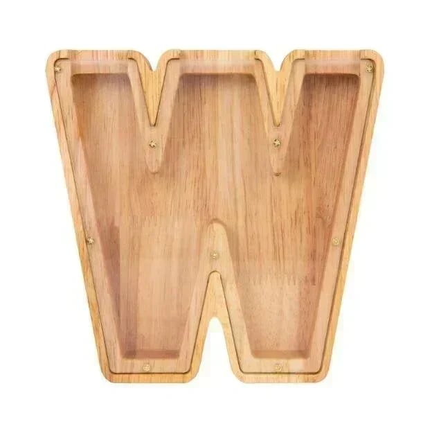 (🔥Summer Hot Sale Now-50% Off) Personalized Wooden Letter Piggy Bank - FREE SHIPPING