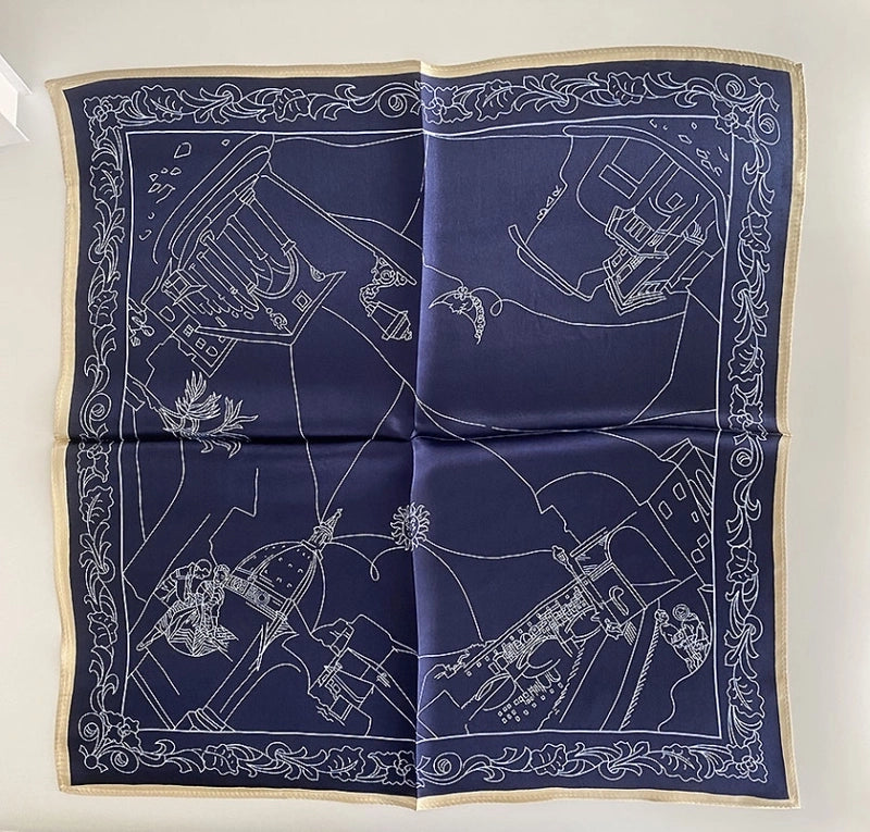 Women's Elegant Printing Silk Printing Silk Scarf