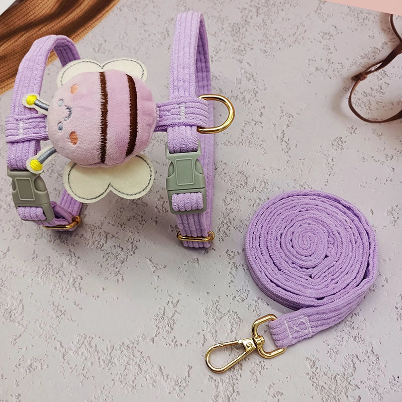 Dog Leash Cat Harness Vest Style Small Dog Chain Teddy Corgi Walking Collar Necklace Durable Nylon Material