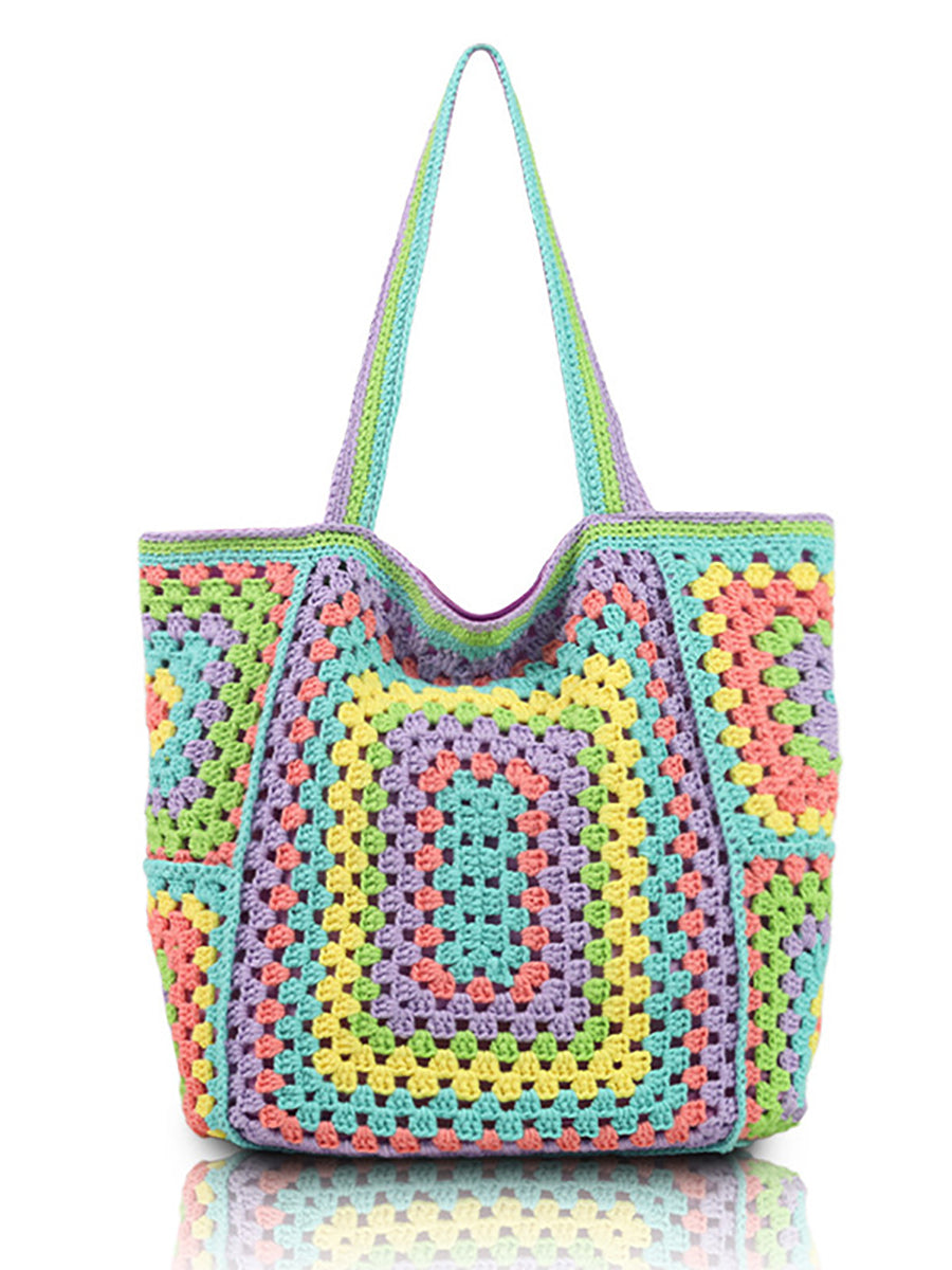 Women Summer Ethnic Knitted Shoulder Bag