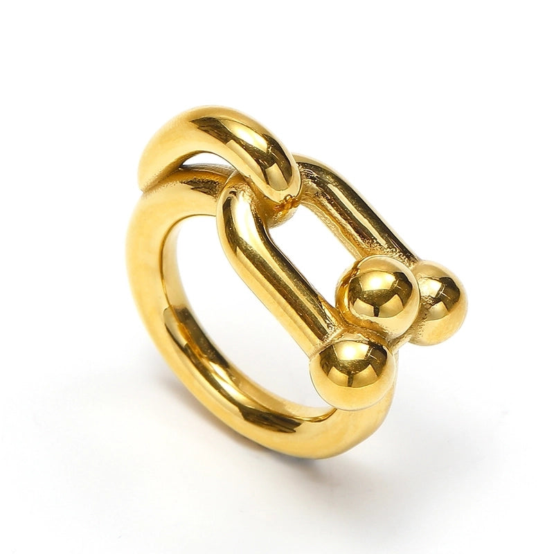 3 Pieces Lady Geometric Titanium Steel Plating Rings