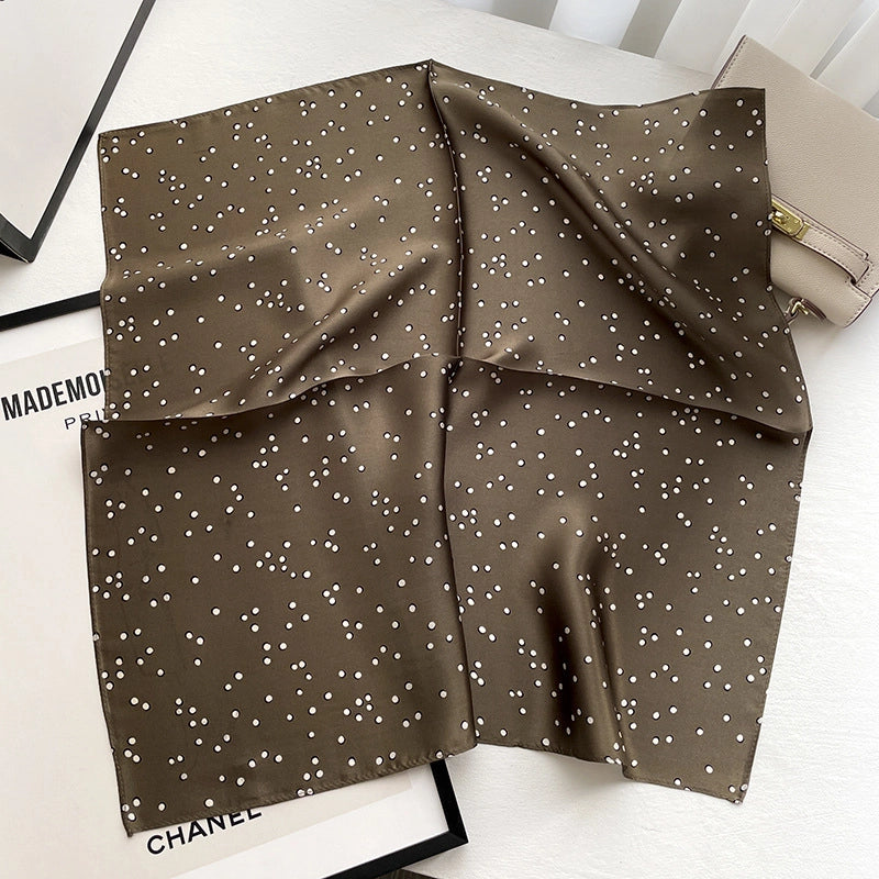 Women's Elegant Business Polka Dots Silk Printing Silk Scarf