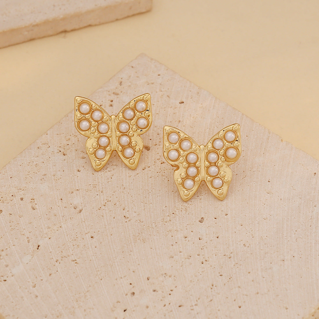 Pearl Flower Heart Earrings Butterfly Stainless Steel Earrings Earrings E593