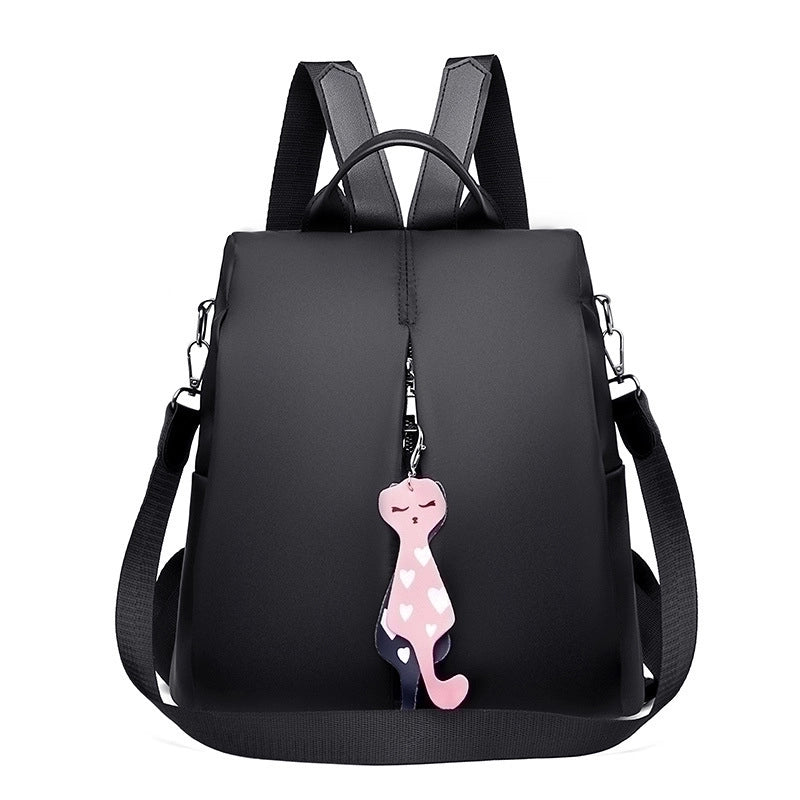 Women's Medium All Seasons Oxford Cloth Solid Color Fashion Square Zipper Fashion Backpack