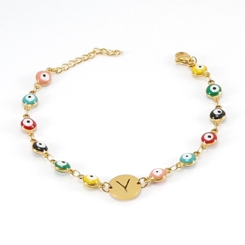 Fashion Letter Eye 304 Stainless Steel 18K Gold Plated Stainless Steel Bracelets In Bulk