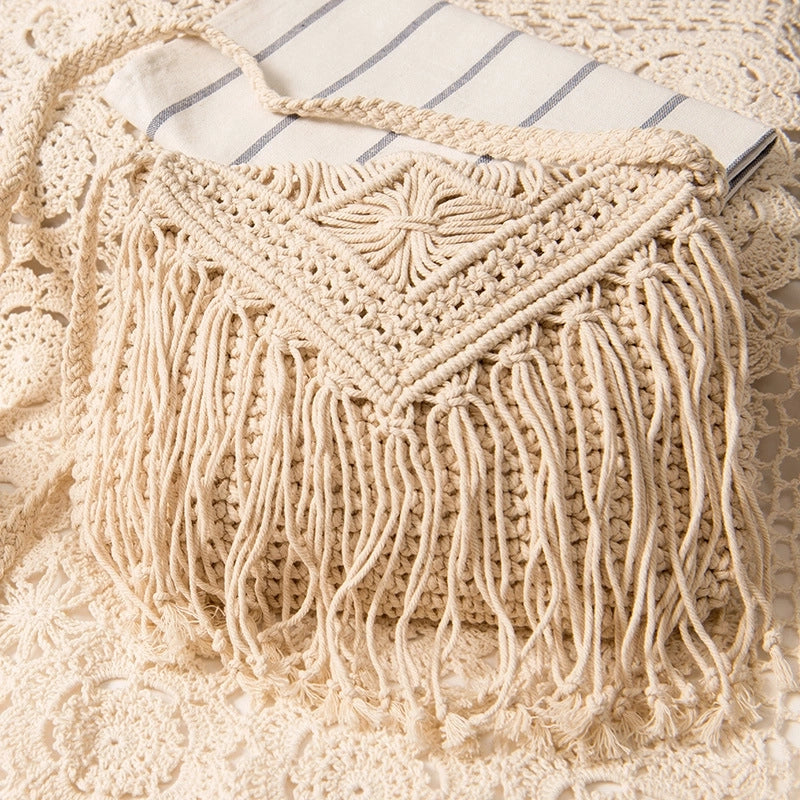 Women's Medium Spring&summer Cotton Rope Vacation Straw Bag