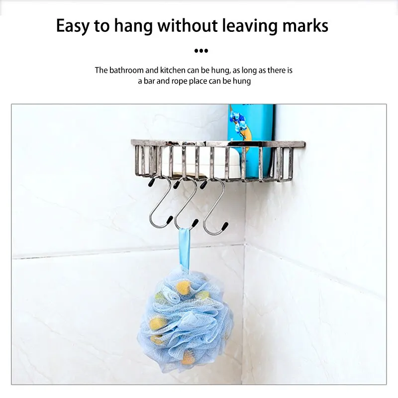 6 PIECE MULTIFUNCTIONAL S-SHAPED STAINLESS STEEL HOOKS FOR KITCHEN BATHROOM STORAGE