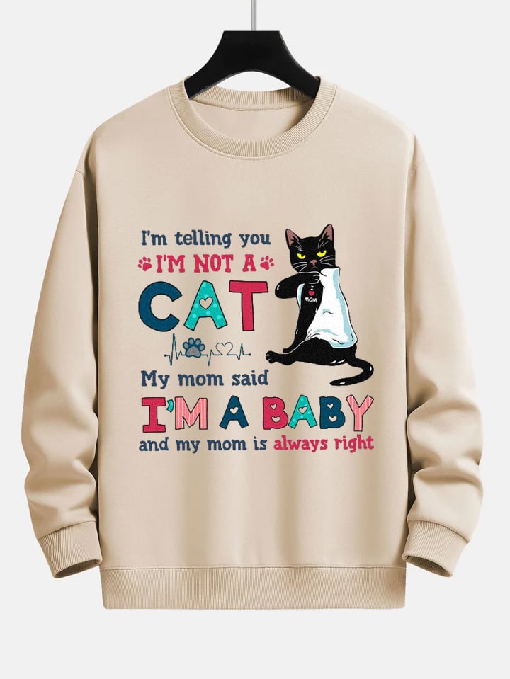 Women's Funny Cat Print Sweatshirt