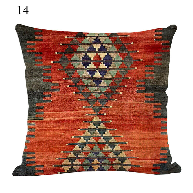 Ethnic Boho Mandala Print Linen Throw Pillow Case Sofa Cushion Cover Home Decor！