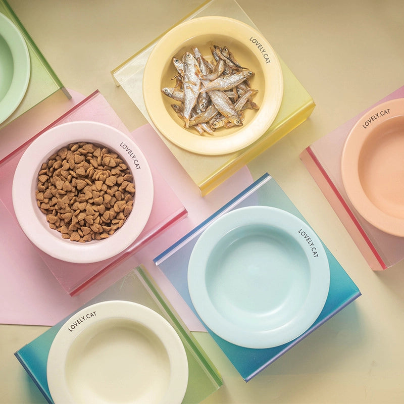 Flying Saucer Pet Bowl Ceramic Dog Cat Bowl Non-black Chin Cat Dog Food Bowl Drinking Water Slow Food Bowl