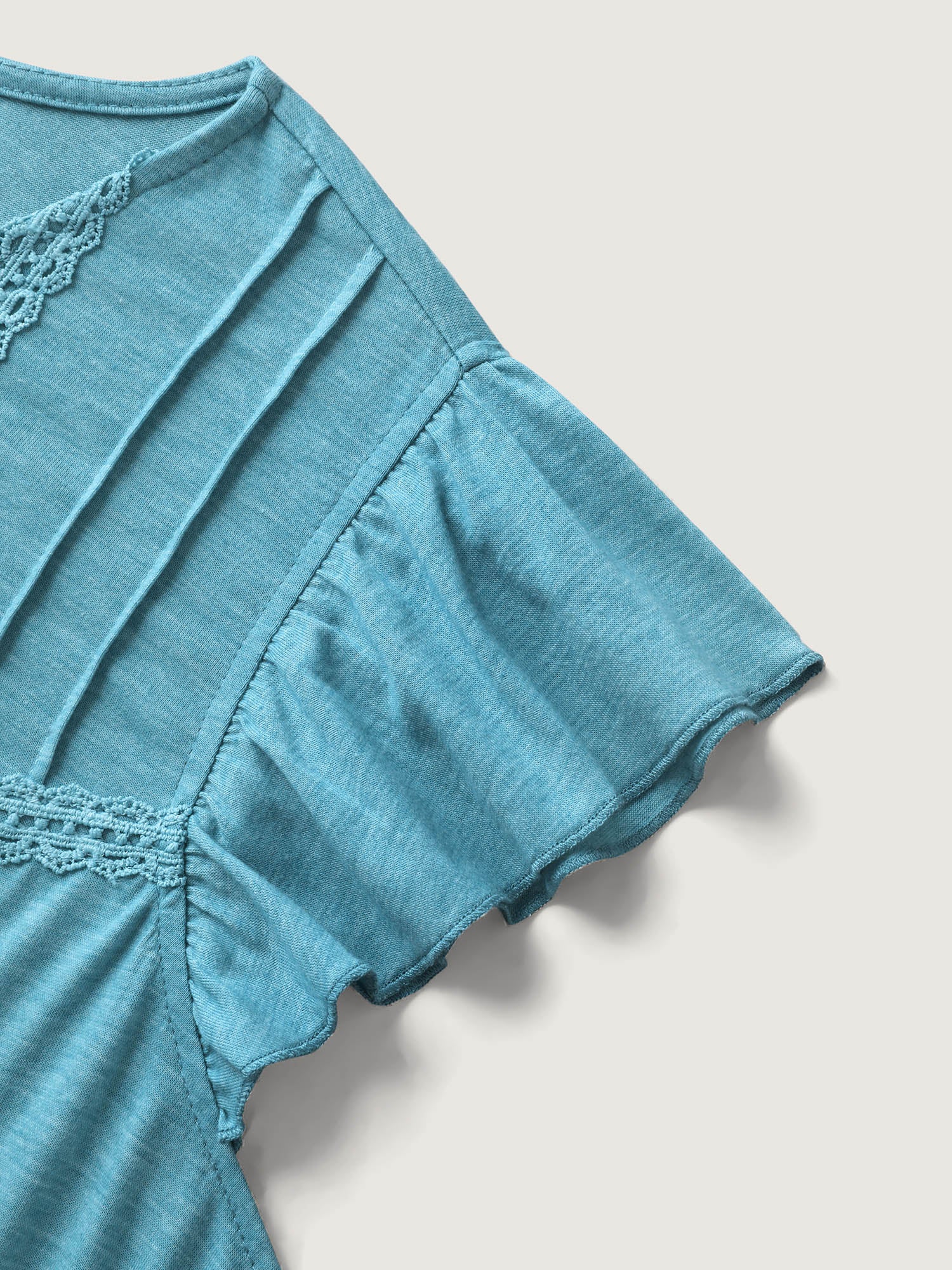 Lace Toothpick Pleat Solid Top