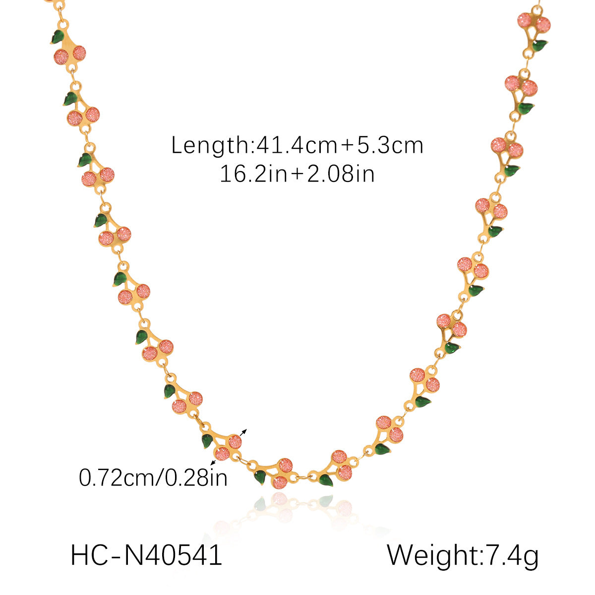 Phoenix Tide Stainless Steel Oil Drop Cherry Necklace Female Niche Design Versatile Clavicle Chain Titanium Steel Fruit Necklace