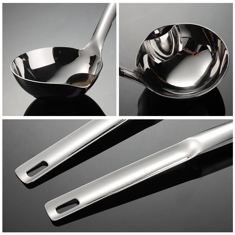En 304 Stainless Steel Oil Filter Spoon Light Kitchen Practical Gadgets Soup Oil Removal Spoon Large Soup Shell