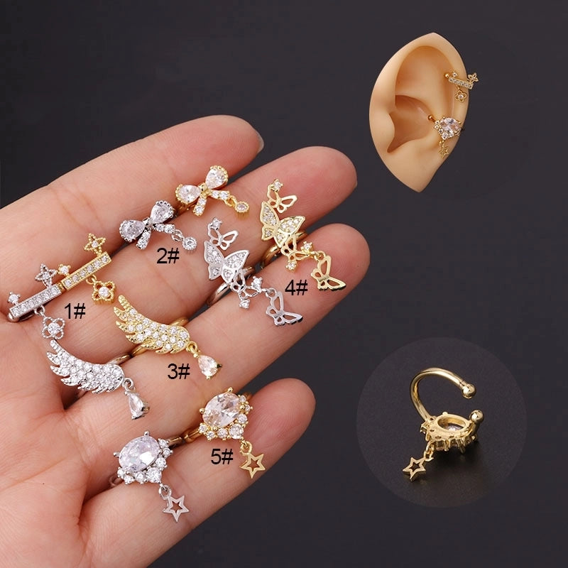 Ear Cartilage Rings & Studs Minimalist Bow Knot Metal Plating
