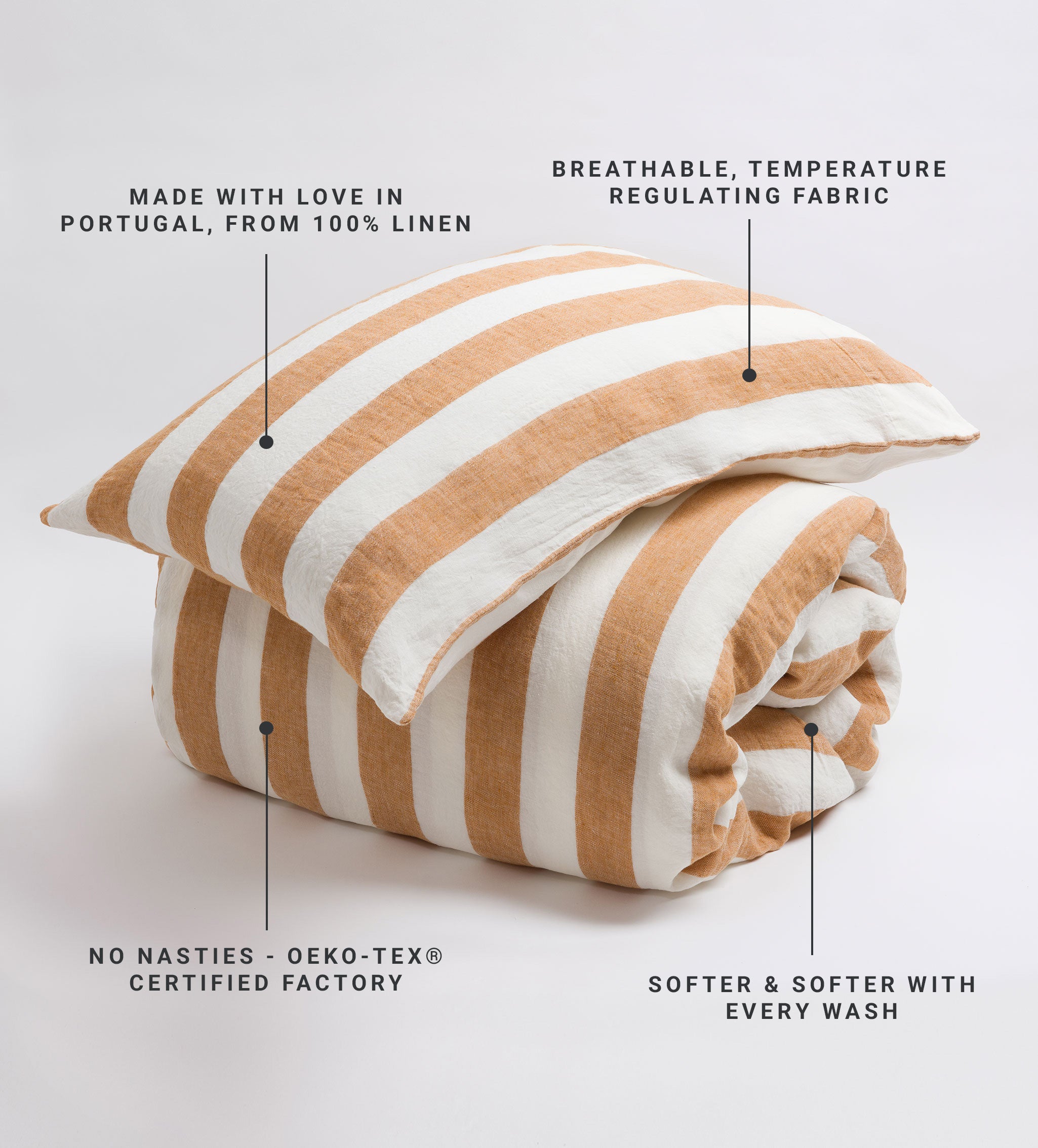 Stripe 100% Linen Pillowcase