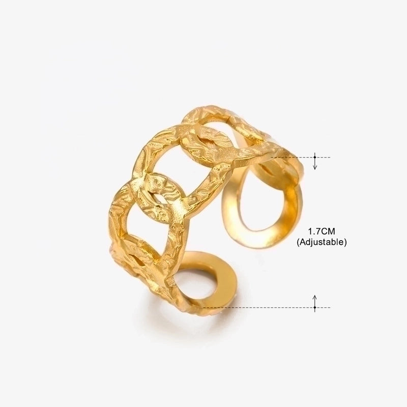 3 Pieces Basic Classic Style Geometric Leaf Stainless Steel Plating Open Rings