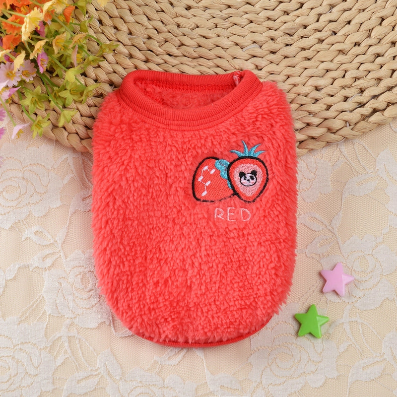 Flannel Milk Dog Clothes Small Dog Puppy Cat Dog Autumn And Winter Pet Rabbit Teacup Dog Warm Vest