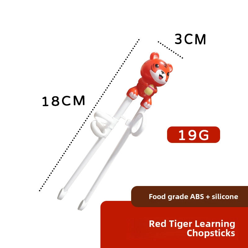 Portable Feeding Children's Tableware Set Cartoon Learning Chopsticks Training Chopsticks 304 Stainless Steel Spoon Fork