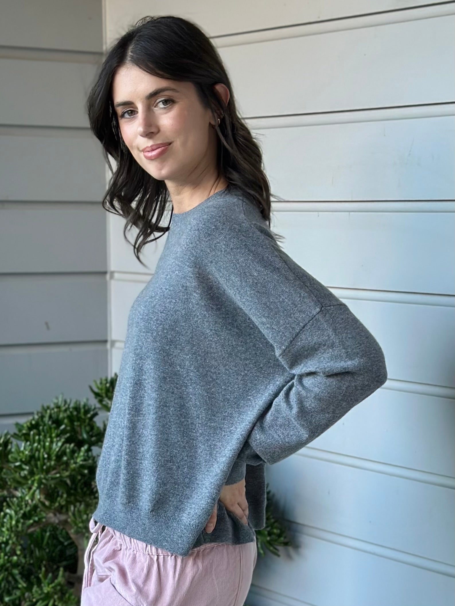cassie crew neck-slate grey cashmere