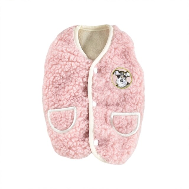 Winter Fleece Buttoned Dog Cat Vest Coat