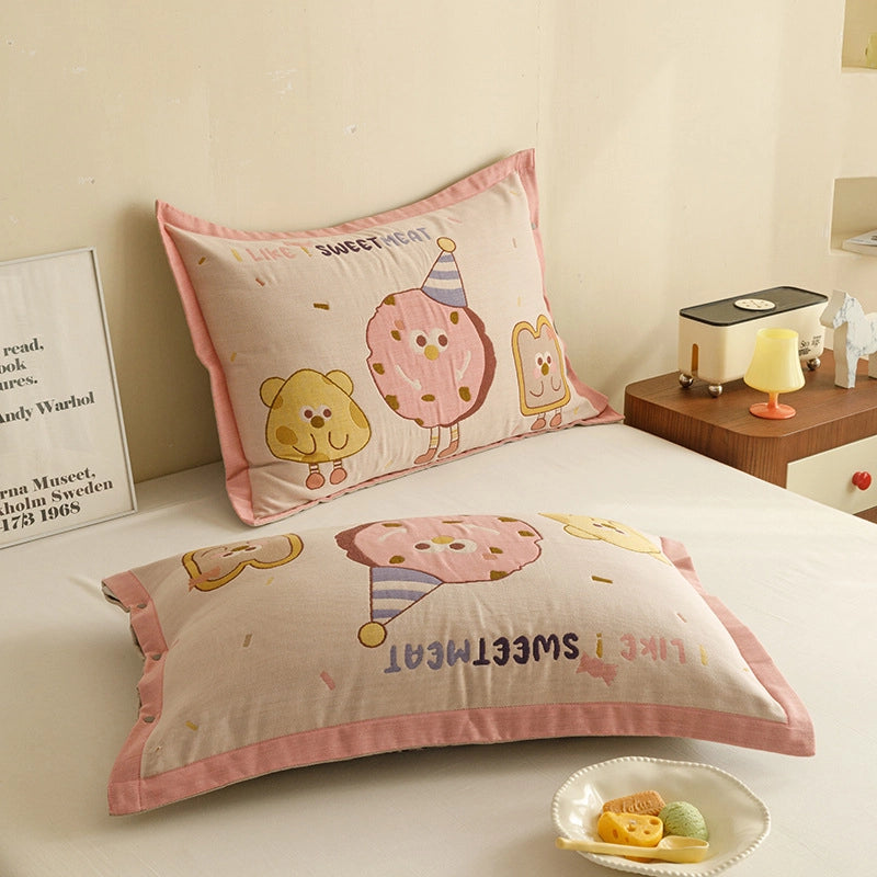 Cute Animal Letter Lattice Cotton Pillow Cases Couch & Sofa Decor