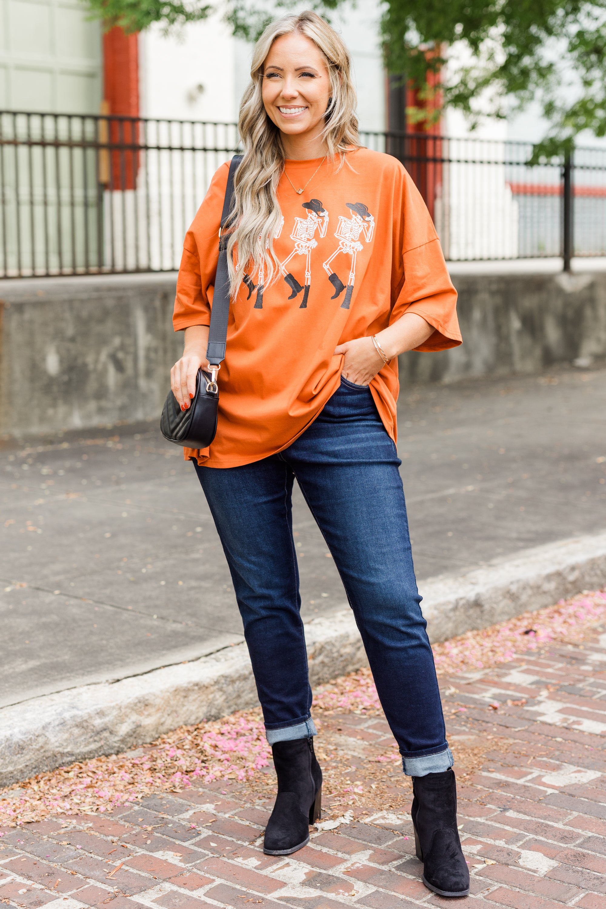 Howdy Halloween Boyfriend Tee. Rust