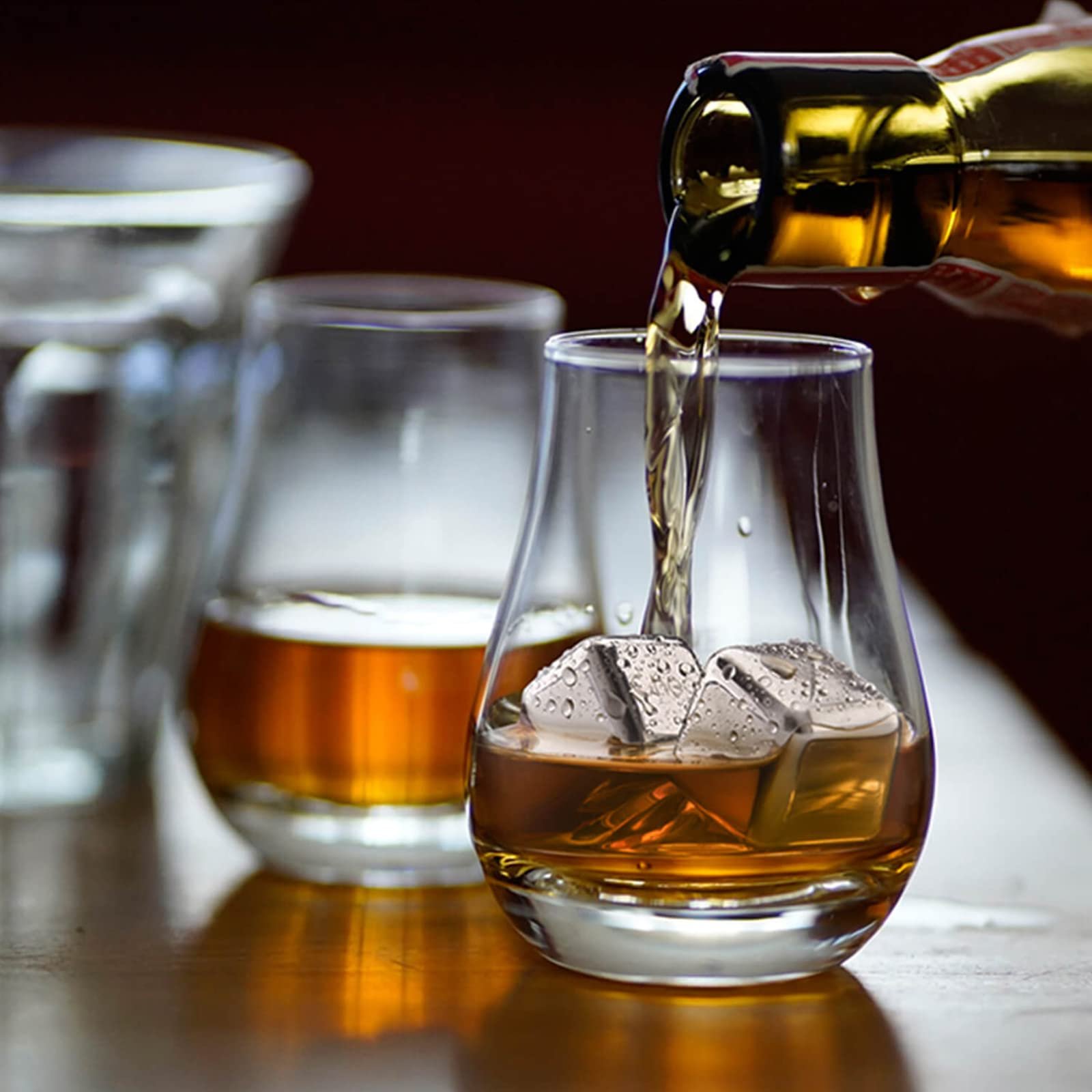 Reusable Square-Shaped Stainless Steel Ice Cubes (6PCS/Set)