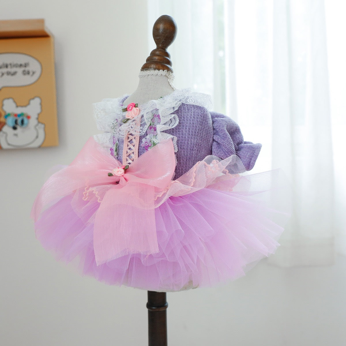 Heart Flower Dog Cat Princess Dress