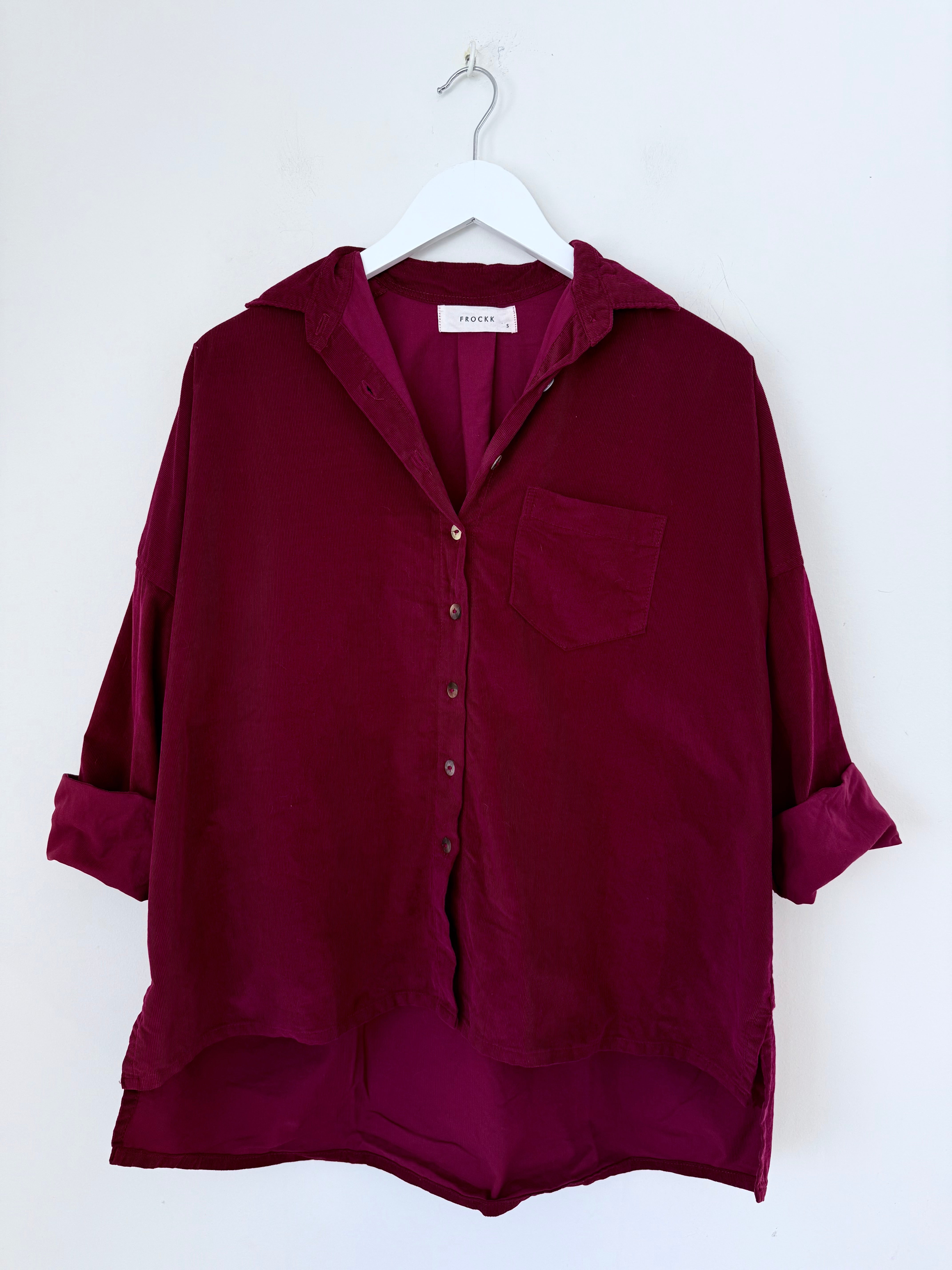 rosie shirt - merlot cord