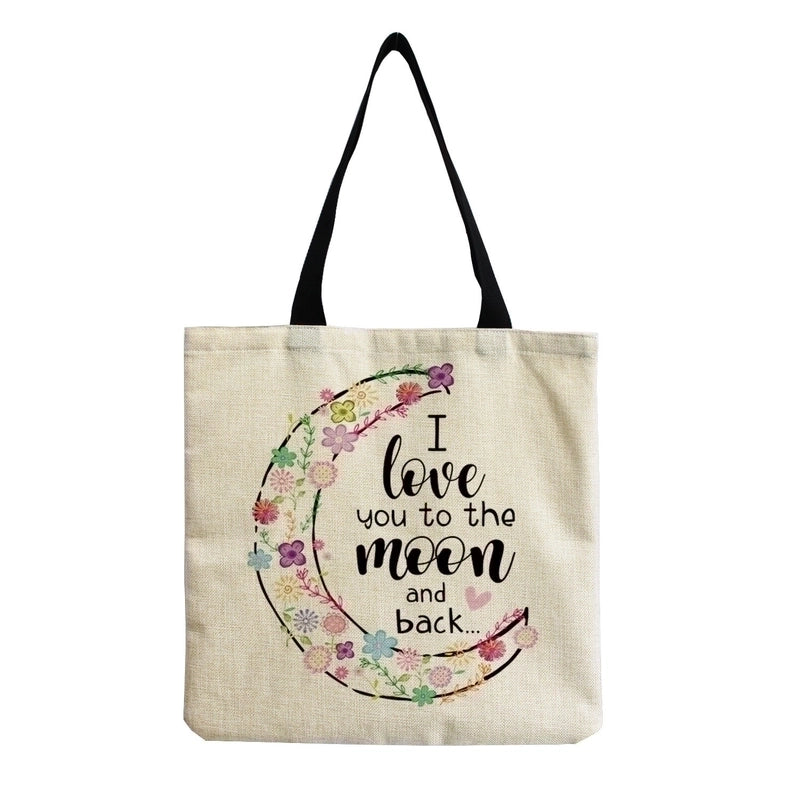 Women's Minimalist Letter Cotton And Linen Shopping Bags
