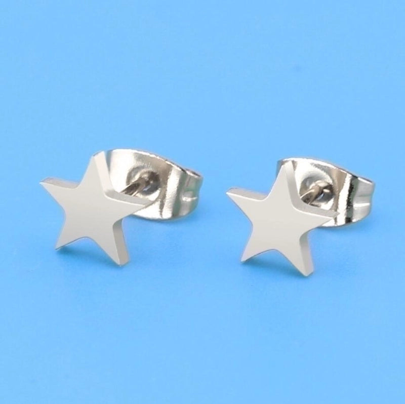 Minimalist  Geometric 304 Stainless Steel No Inlaid 18K Gold Plated Ear Studs