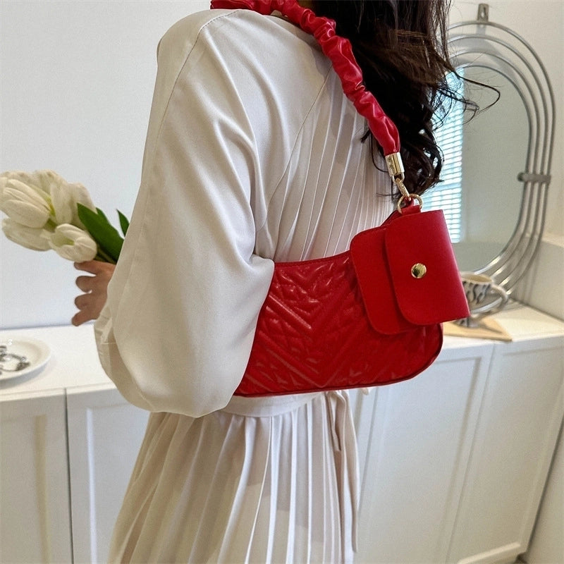 Women's Small All Seasons Pu Leather Streetwear Shoulder Bag Underarm Bag